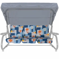 Poduszki ogrodowe na huśtawkę, kolorowy wzór z kwiatami.