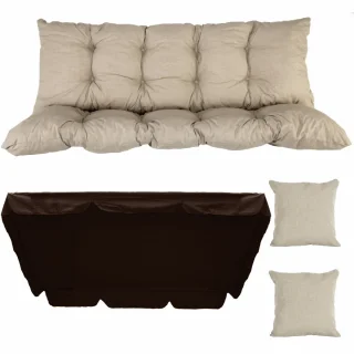 Poduszki na Huśtawkę Ogrodową MALIBU 180cm Zestaw Beż Zimny