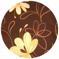 Poduszka na meble rattanowe do ogrodu, brązowa z kremowym kwiatowym wzorem. Idealna na taras lub balkon.