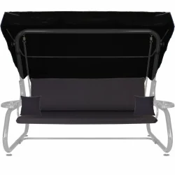 Poduszki ogrodowe 180cm na huśtawkę z daszkiem, w kolorze ciemnym, z jaśkami.