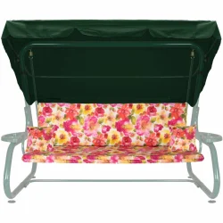 Poduszki 180cm na ławkę ogrodową z jaśkami i daszkiem, kwiatowy wzór. Idealne do ogrodu lub na taras.
