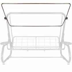 Stelaż daszka do huśtawki ogrodowej, brązowy, metalowy. Minimalistyczny design, idealny do zewnętrznych aranżacji.