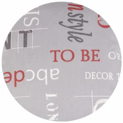 Poduszka dekoracyjna z napisem, w różnych kolorach liter na szarym tle. Idealna do salonu lub sypialni.