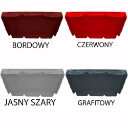 Daszek ogrodowy w kolorze bordowym, czerwonym, jasnoszarym i grafitowym.