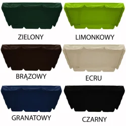 Daszki do huśtawek ogrodowych w różnych kolorach: zielony, limonkowy, brązowy, ecru, granatowy i czarny. Idealne na taras.