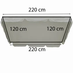 Daszek na huśtawkę ogrodową w kolorze szarym, wymiary 220x120 cm.