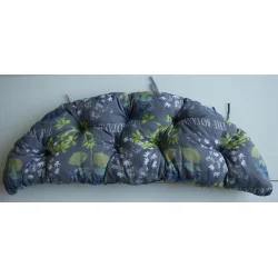 Poduszka na rattanowe meble ogrodowe, wzór roślinny, kolor szaro-zielony. Idealna do ogrodu lub na taras.