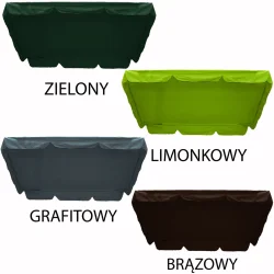 Daszek na huśtawkę ogrodową, dostępny w kolorze zielonym, limonkowym, grafitowym i brązowym.