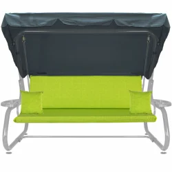 Poduszka ogrodowa 180cm z jaśkami na huśtawkę, w kolorze jasnozielonym, z daszkiem.