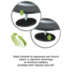 Regulowana stopka do huśtawki ogrodowej, pojedyńcza sztuka, czarna.