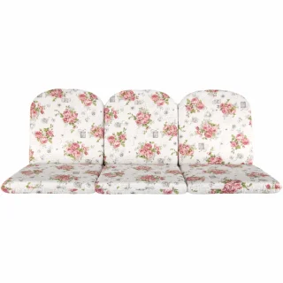 Poduszki ogrodowe 150cm z kwiatowym wzorem, na huśtawkę. Kompletny zestaw w odcieniach różowych.