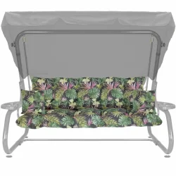 Poduszka ogrodowa 180cm z jaśkami, wzór w liście tropikalne, do huśtawki ogrodowej.