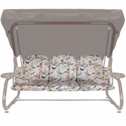 Poduszki ogrodowe 180cm na huśtawkę, wzór w motyle i kwiaty, wielokolorowe.