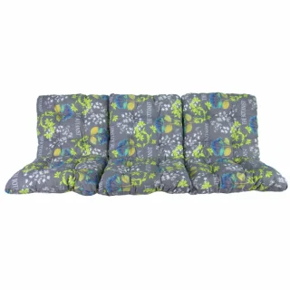 Poduszka ogrodowa 150cm na huśtawkę, szara z kolorowym wzorem roślinnym. Pojedyncza poduszka, idealna na taras lub do ogrodu.