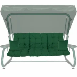 Poduszka ogrodowa na huśtawkę 180cm z jaśkami w kolorze zielonym. Idealna na taras lub do ogrodu.