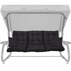 Poduszki ogrodowe na huśtawkę 180cm w kolorze antracytowy z jaśkami. Idealne na taras lub do ogrodu.