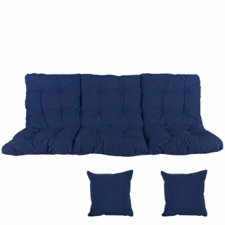 Poduszki ogrodowe 180cm na huśtawkę, kolor chabrowy, komplet z jaśkami.