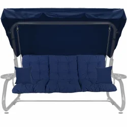 Poduszki ogrodowe 180cm, chabrowe, na huśtawkę. Zestaw z jaśkami i daszkiem.