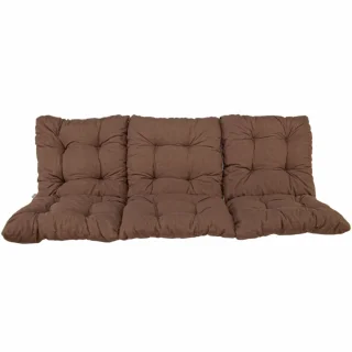 Poduszki ogrodowe 150cm, brązowe, pikowane, na huśtawkę. Pojedyncza poduszka z trzema segmentami.