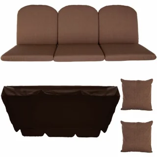 Poduszki Brązowe na Huśtawkę Ogrodową BAHAMA RIMINI 150cm + jaśki + daszek 