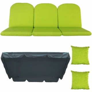 Poduszka ogrodowa 150 cm limonkowa, na huśtawkę, z jaśkami i daszkiem.