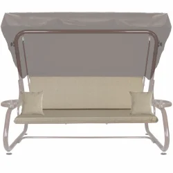 Poduszki ogrodowe 180cm na huśtawkę z jaśkami. Kolor beżowy, idealne na taras lub do ogrodu.