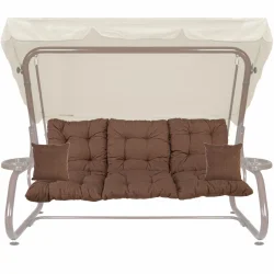 Poduszki 180cm na huśtawkę ogrodową, brązowe. Zestaw z poduszkami jaśkami.