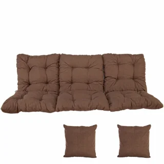 Poduszki ogrodowe 180cm, brązowe, na ławkę ogrodową, komplet z jaśkami. Idealne do ogrodu.