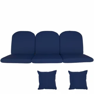 Poduszki ogrodowe 180cm na ławkę z jaśkami, chabrowa.