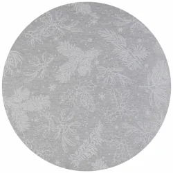 Dekoracyjna poduszka świąteczna na sofę z szarym wzorem gałązek i jemioły.