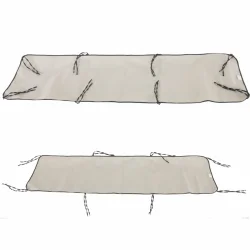 Podkład na siedzisko huśtawki ogrodowej, szary, z czarnymi lamówkami. Przeznaczony na całe siedzenie.