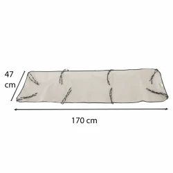 Podkład na siedzisko huśtawki ogrodowej, szary, do całego siedzenia. Wymiary 170 cm x 47 cm, z paskami mocującymi.