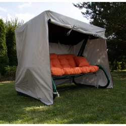 Pokrowiec na huśtawkę ogrodową, pełny, w kolorze szarym.