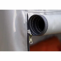 Pokrowiec na huśtawkę ogrodową w kolorze szarym, z zamkiem błyskawicznym, przeznaczony na całą huśtawkę.