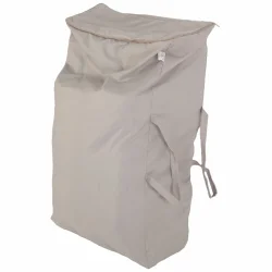 Torba na leżak i poduszki ogrodowe w kolorze szarym. Duża, prostokątna forma pozwala na przechowywanie całego zestawu.