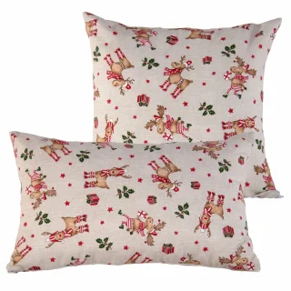 Zestaw jaśków świątecznych do salonu, w renifery i prezenty, w kolorach białym, czerwonym i zielonym. Idealne na kanapę lub fotel.