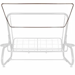 Metalowy stelaż daszka do huśtawki ogrodowej w kolorze brązowym. Idealny do montażu na zewnątrz.