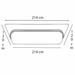 Stelaż daszka do huśtawki ogrodowej, kompletny z metalowymi rurkami, kolor szary. Wymiary: 214 cm długości, 120 cm wysokości.
