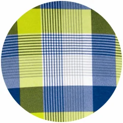 Poduszki na meble rattanowe na balkon, niebiesko-zielony wzór w kratkę.