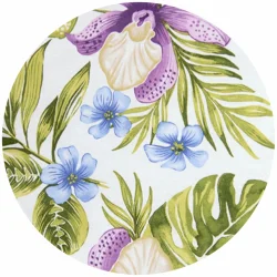 Poduszki ogrodowe 180cm z wzorem kwiatowym, zielono-fioletowo-niebieskie. Idealne na ławkę ogrodową.