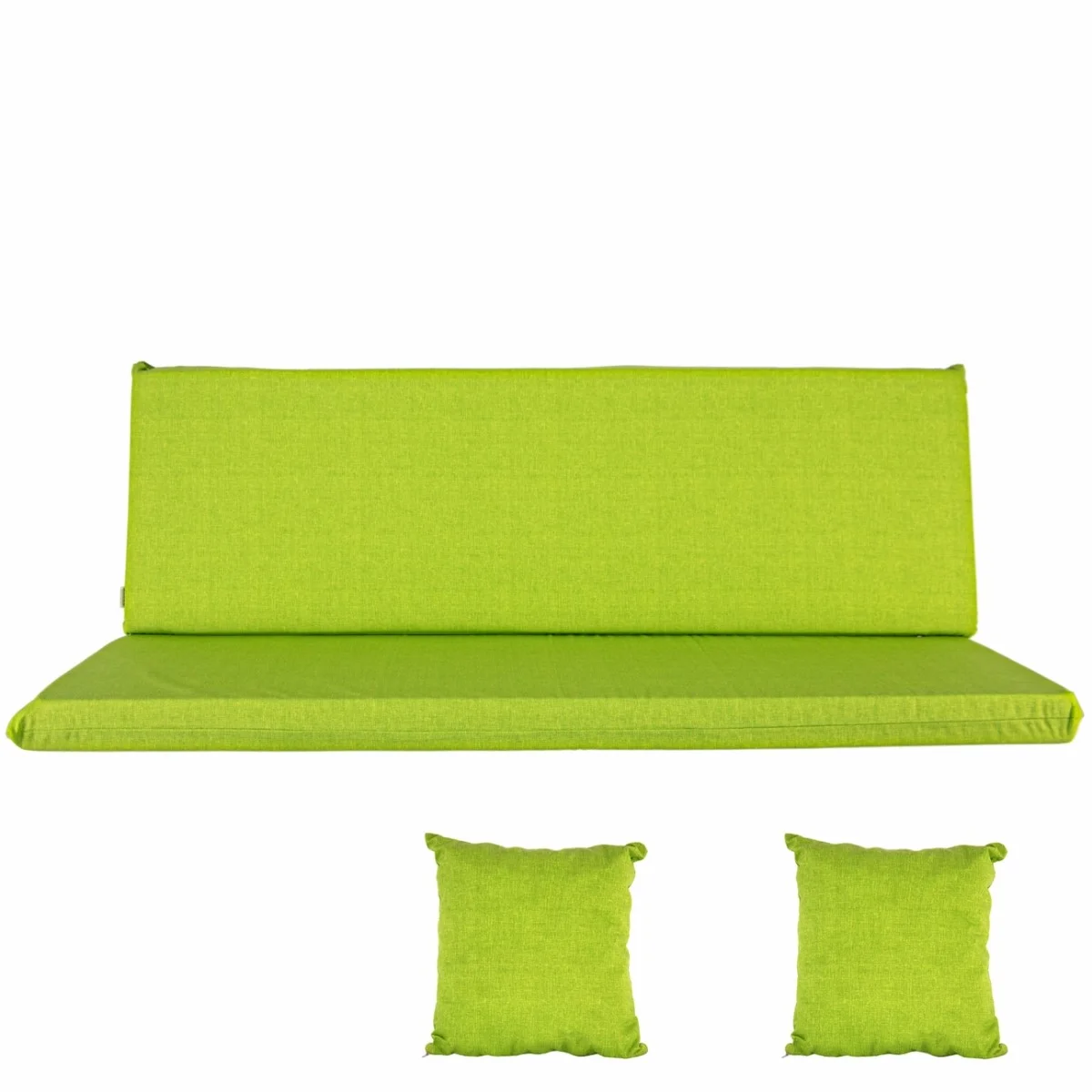 Poduszki ogrodowe 150cm, limonkowe, na ławkę ogrodową. Komplet z dwoma jaśkami.