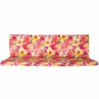 Poduszki ogrodowe 150cm na ławkę, kolorowe kwiaty, komplet.
