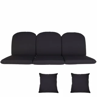 Poduszki ogrodowe na ławkę 150cm, zestaw z jaśkami, kolor antracyt. Idealne na taras lub do ogrodu.