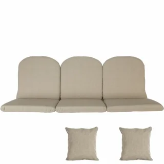 Poduszki ogrodowe 150cm na ławkę, zestaw z jaśkami, beżowe.
