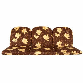 Poduszka na ławkę ogrodową 150cm w żółte kwiaty na brązowym tle. Pojedyncza poduszka, idealna na taras.