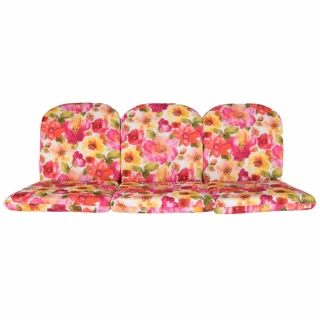 Poduszki ogrodowe 150cm na ławkę, w kwiatowy wzór, zestaw trzech. Idealne do ogrodu lub na taras.