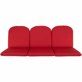 Poduszki ogrodowe 150cm na huśtawkę, w kolorze czerwonym, zestaw trzech.