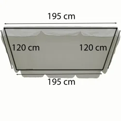 Daszek na huśtawkę ogrodową w kolorze szarym. Wymiary 195x120 cm.