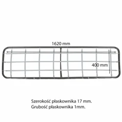 Płaskownik do siedziska huśtawki ogrodowej, o wymiarach 1620mmx400mm. Metalowy, prostokątny kształt.