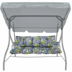 Poduszki na huśtawkę z jaśkami, kolorowe z motywem roślinnym. Idealne do ogrodu.